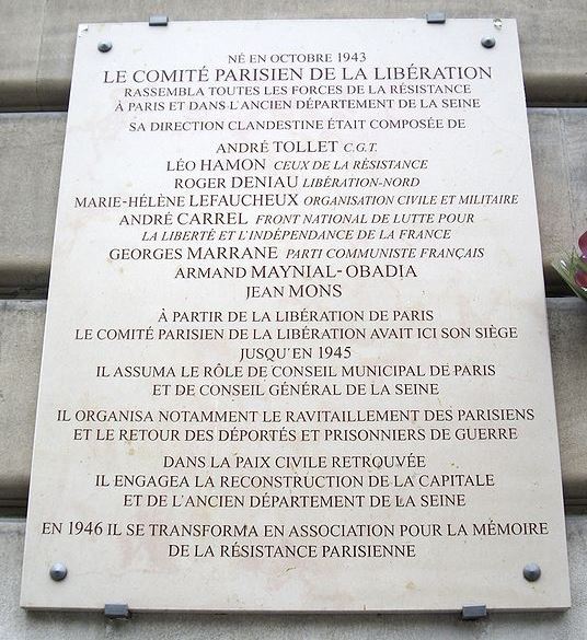 Memorial Comit Parisien de la Libration