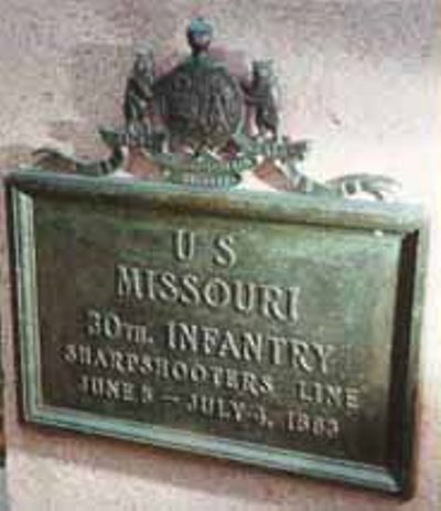 Positie-aanduiding Scherpschutterslinie 30th Missouri Infantry (Union)