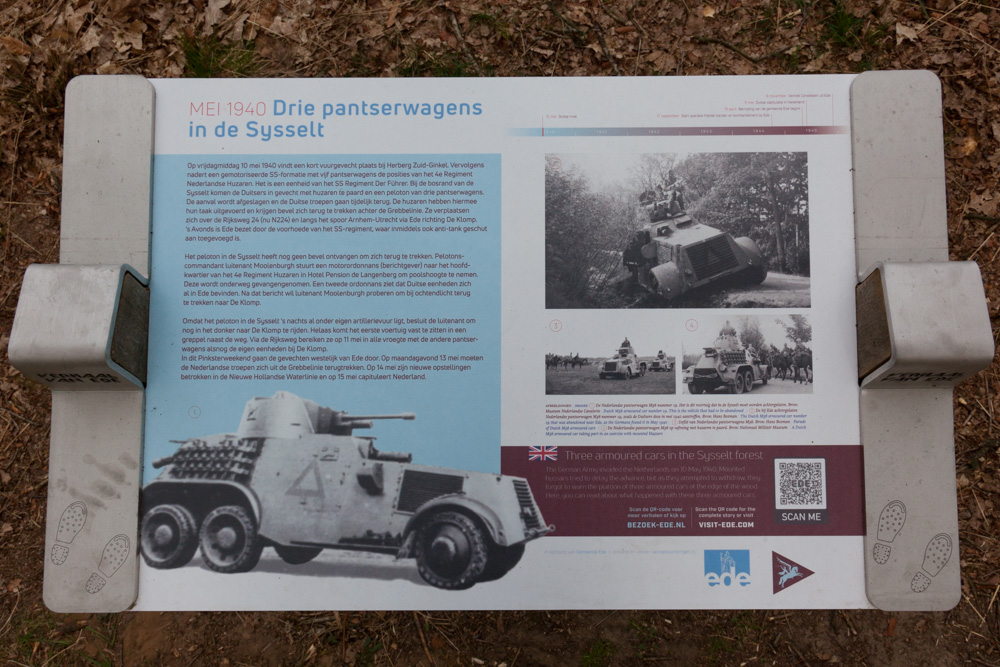Information Sign MAY 1940 Three Armored Cars in the Sysselt