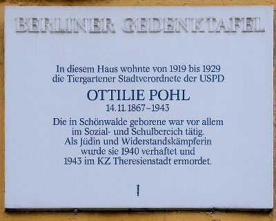 Gedenkteken Ottilie Pohl
