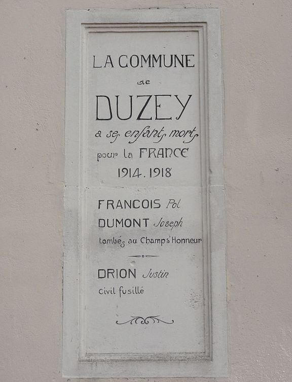 Monument Eerste Wereldoorlog Duzey