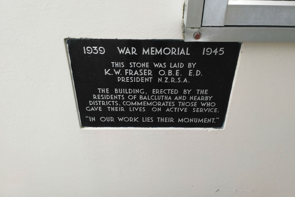 War Memorial Balclutha