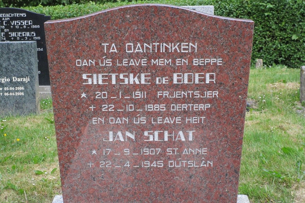 Memorial Stone on Dutch Churchyard Dongjum