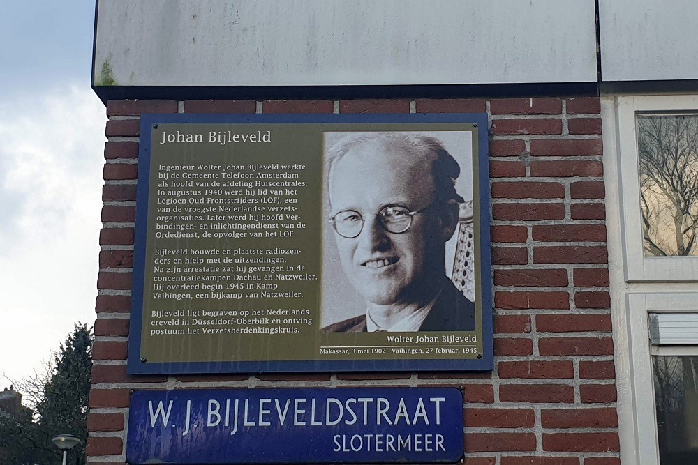 Herdenkingsborden Slotermeer W.J. Bijleveldstraat