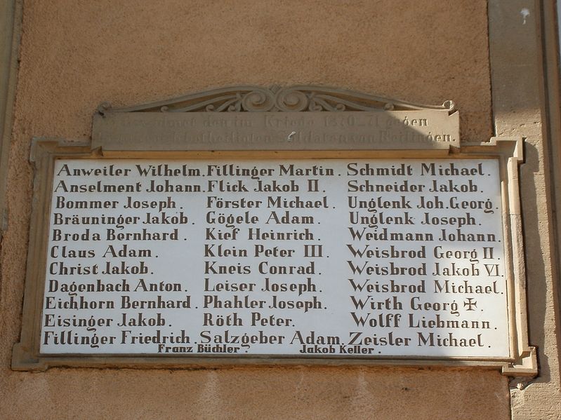 Memorial Franco-Prussian War Reilingen