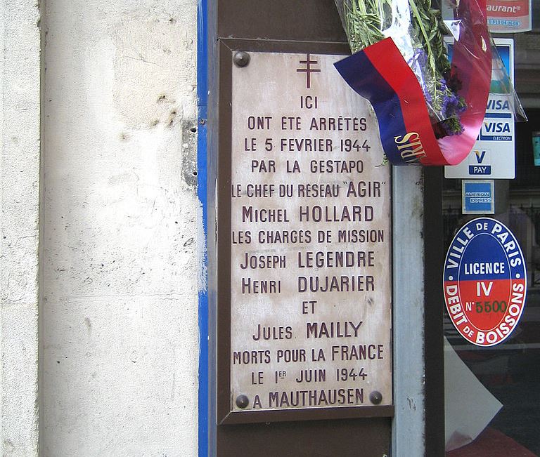 Gedenkteken Michel Hollard, Joseph Legendre, Henri Dujardier en Jules Mailly