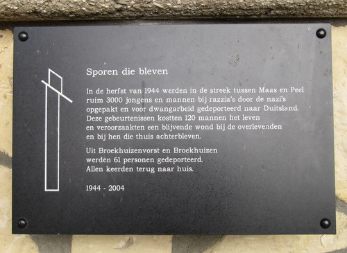 Monument 'Sporen die bleven' Broekhuizen en Broekhuizenvorst