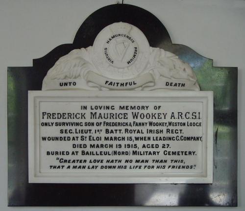 Memorial Frederick Maurice Wookey