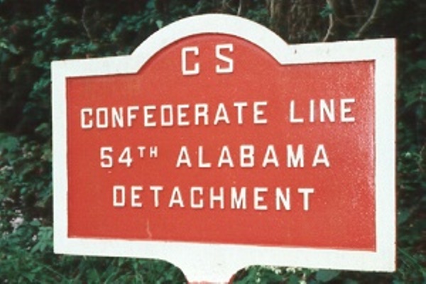 Position Marker 54th Alabama Infantry Detachment (Confederates)