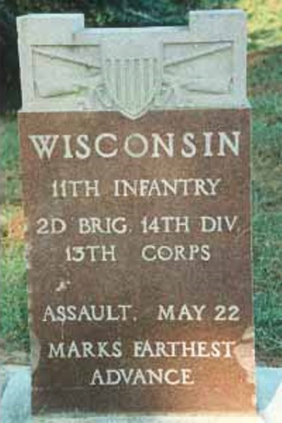 Positie-aanduiding Aanval van 11th Wisconsin Infantry (Union) #1