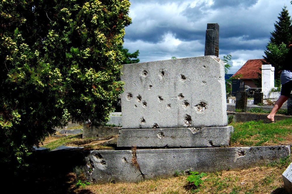Bullet and Mortar Shells Impacts Old Jewish Cemetery