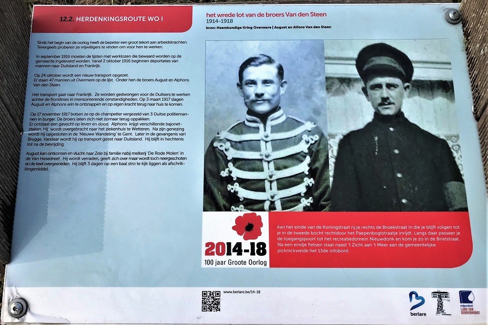 Herdenkingsroute 100 jaar Groote Oorlog - Informatiebord 12