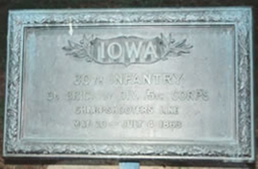 Positie-aanduiding Scherpschutterslinie 30th Iowa Infantry (Union)