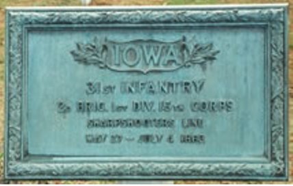 Positie-aanduiding Scherpschutterslinie 31st Iowa Infantry (Union)