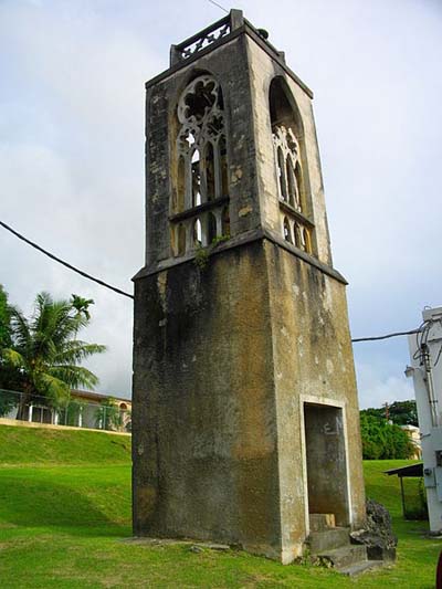 War Damage Spanish Church Tower Garapan
