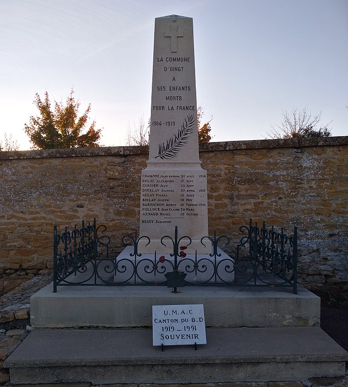 Monument Eerste Wereldoorlog Oingt