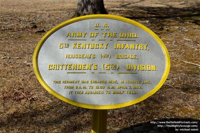 Locatie-aanduiding 5th Kentucky Infantry (U.S.)