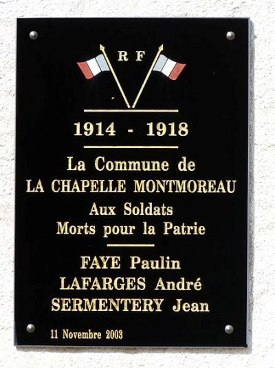 War Memorial La Chapelle-Montmoreau