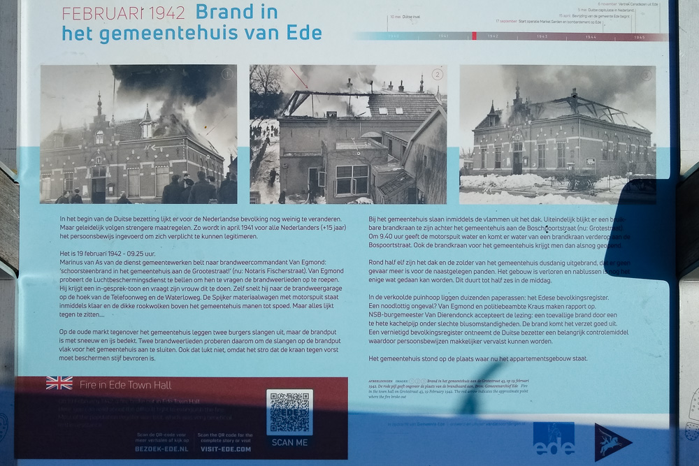 Information Sign Fire Ede Town Hall