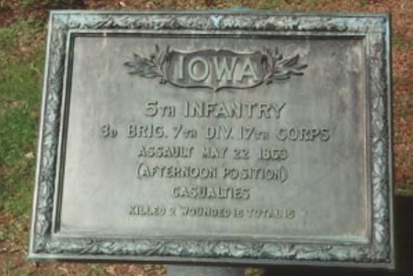 Positie-aanduiding Aanval van 5th Iowa Infantry & 26th Missouri Infantry (Union)