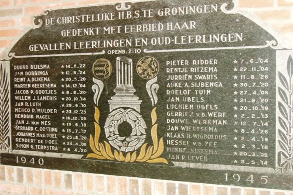 Memorial Stone Chr. H.B.S. - Wessel Gansfort College