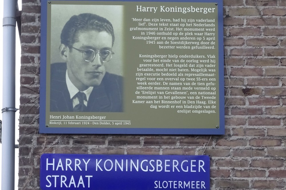 Herdenkingsborden Slotermeer Harry Koningsbergerstraat