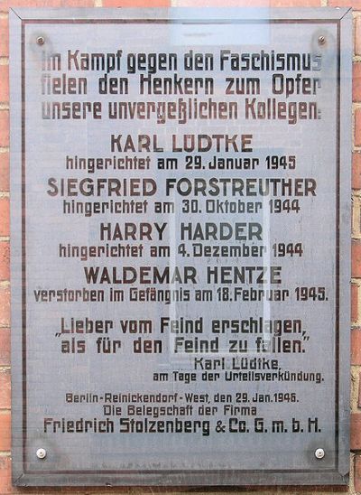 Memorial Friedrich Stolzenberg & Co