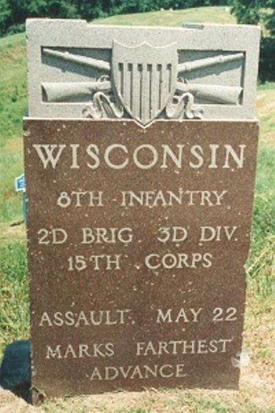 Positie-aanduiding Aanval van 8th Wisconsin Infantry (Union)