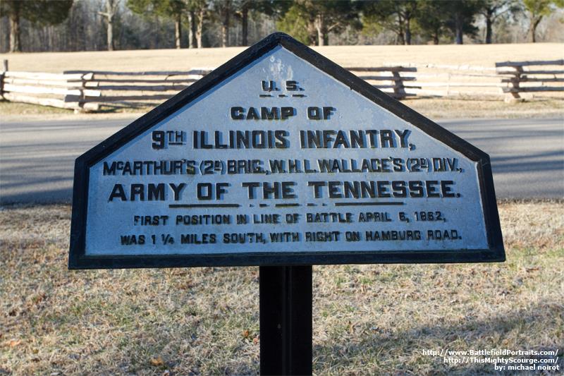 Locatie-aanduiding Kamp 9th Illinois Infantry