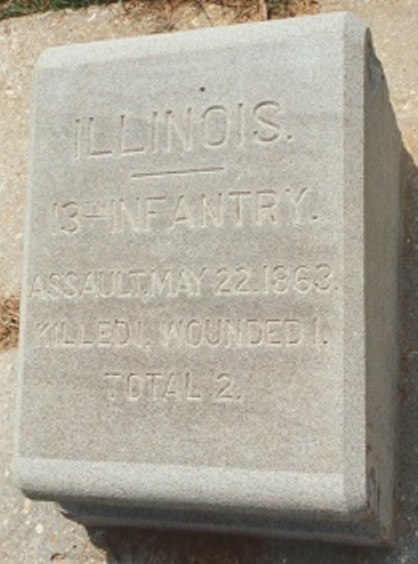 Positie-aanduiding Aanval van 13th Illinois Infantry (Union)