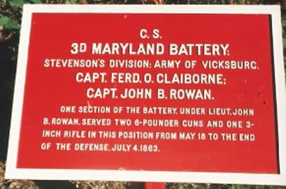 Positie-aanduiding 3rd Battery Maryland Artillery (Confederates)