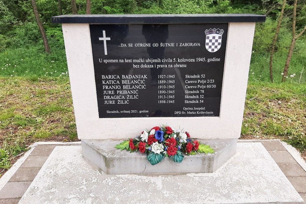Memorial Stone Killed Civilians Skradnik