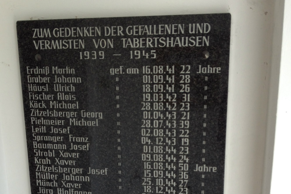 Plaque Fallen Soldiers Tabertshausen