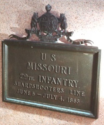 Positie-aanduiding Scherpschutterslinie 29th Missouri Infantry (Union)