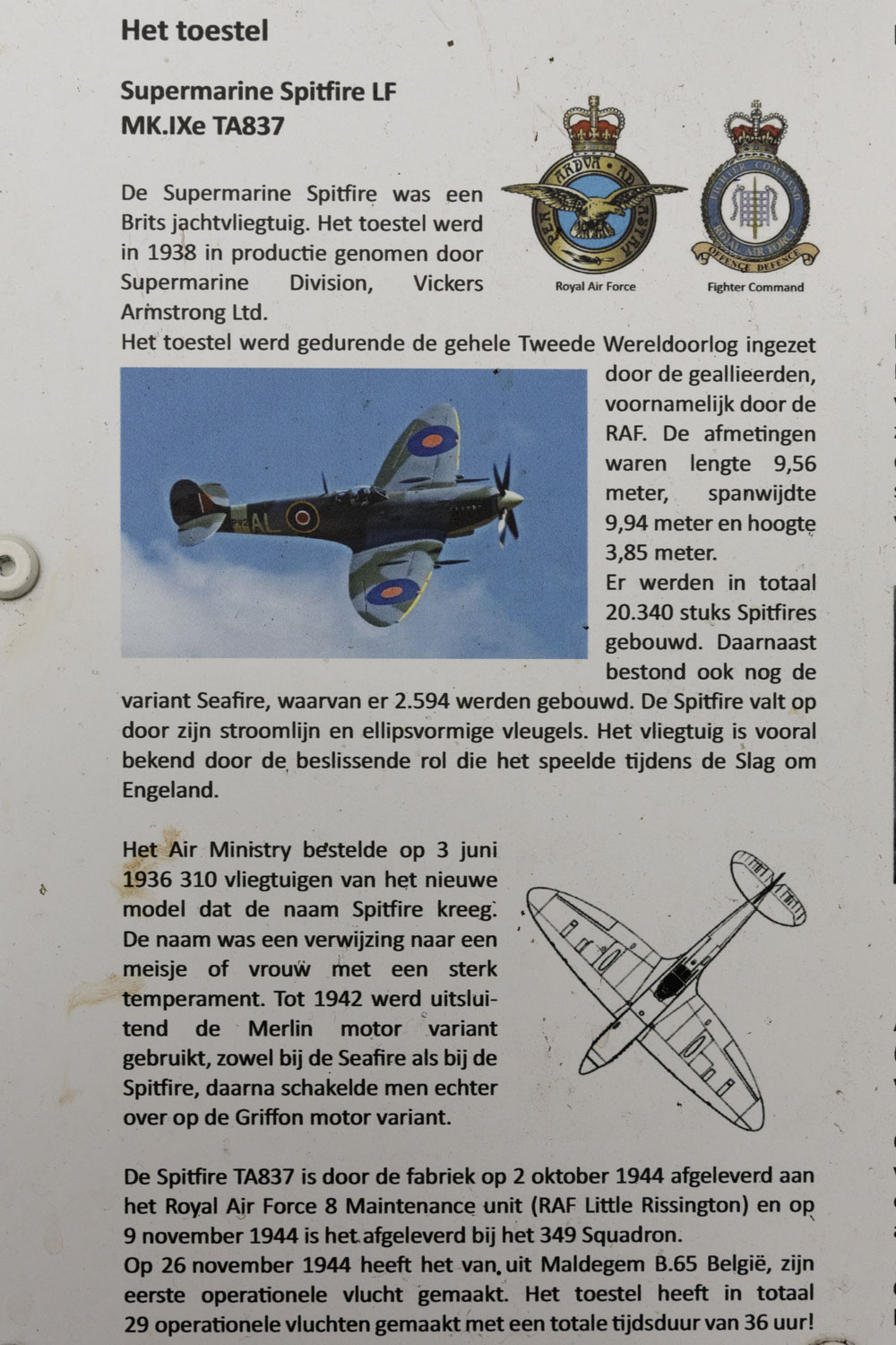 Memorial Spitfire IXe TA837 #3