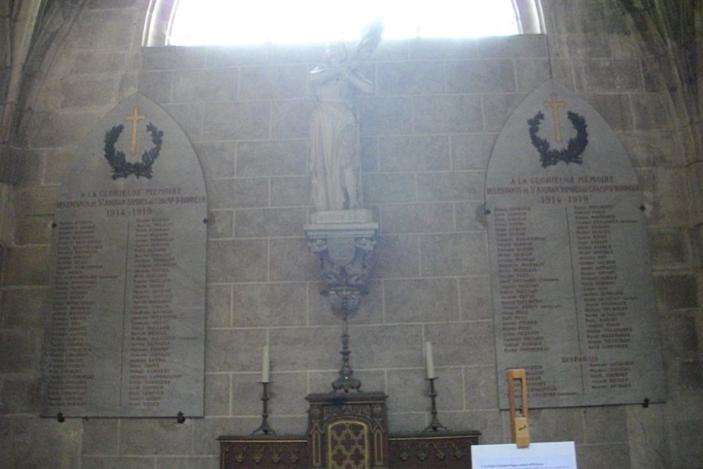 Monument Eerste Wereldoorlog glise Saint-Aignan
