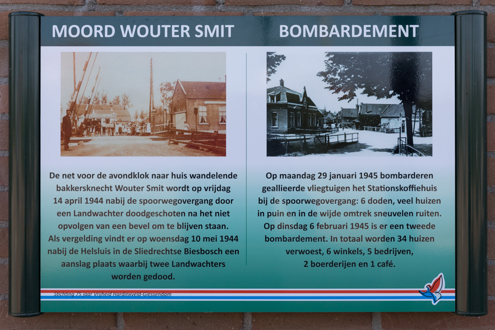 Informatiebord nr. 1 Tweede Wereldoorlog in Hardinxveld-Giessendam
