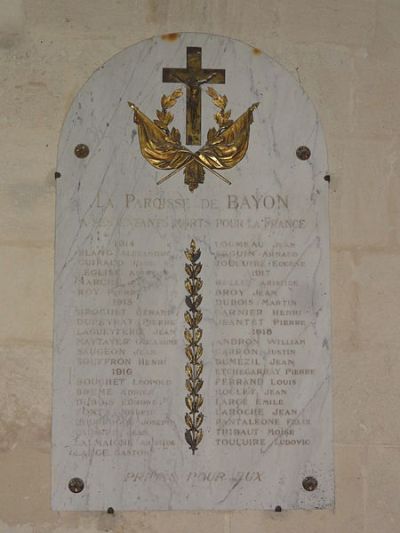 Memorials glise Bayon-sur-Gironde