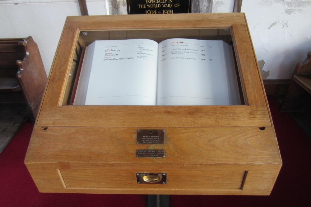 Book of Remembrance St Thomas & St Edmund's Salisbury