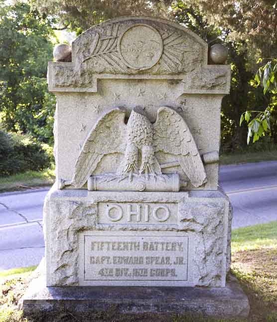 Monument 15th Battery Ohio Light Artillery (Union)