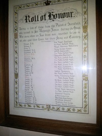 Roll of Honour Sternfield Church