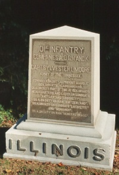 Monument 101st Illinois Infantry Detachment Companies A, D, G, H en K (Union)