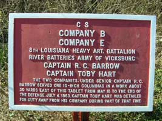 Position Marker 8th Battalion Louisiana Heavy Artillery (Confederates)