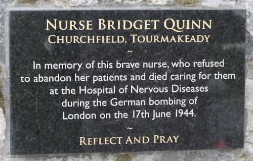 Remembrance Plaque Nurse Bridget Quinn Castlebar Tracesofwar Com