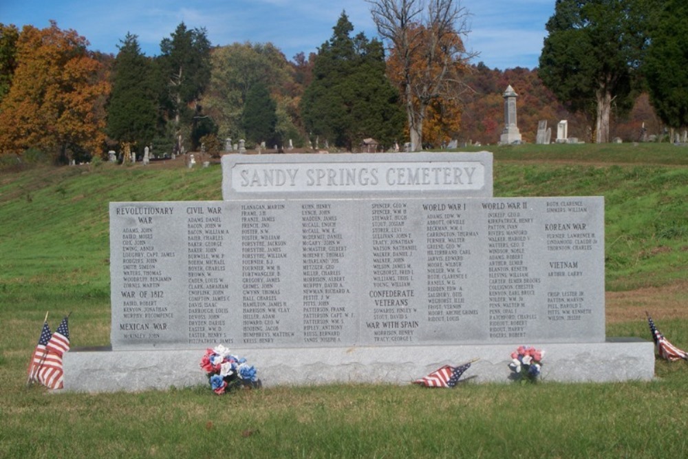 Monument Begraven Veteranen Sandy Spring Cemetery