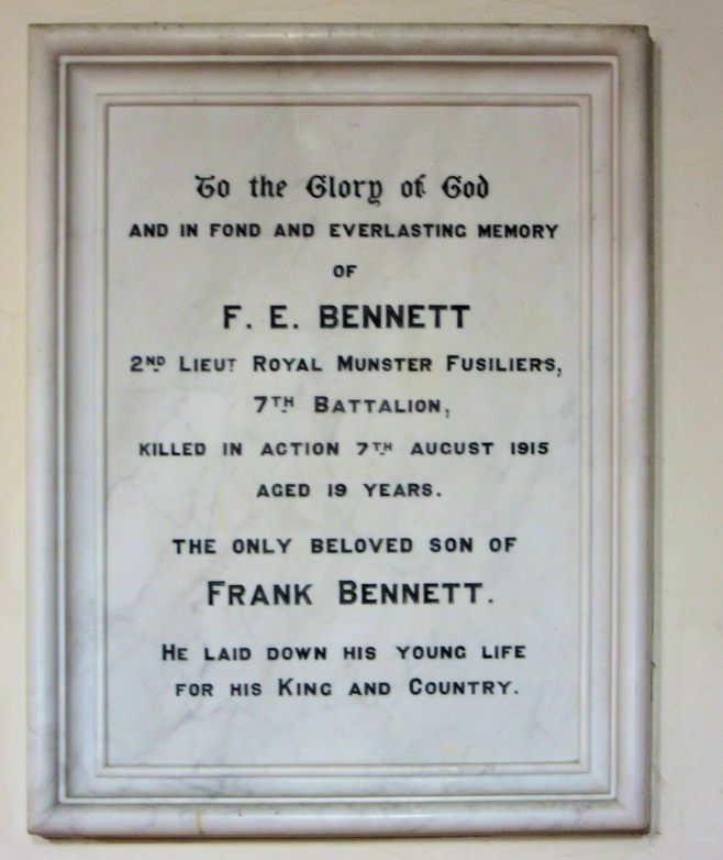 Gedenkteken 2nd Lt. F.E. Bennett