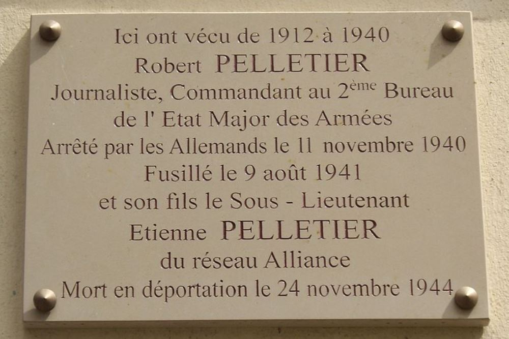Memorial Robert Pelletier and tienne Pelletier