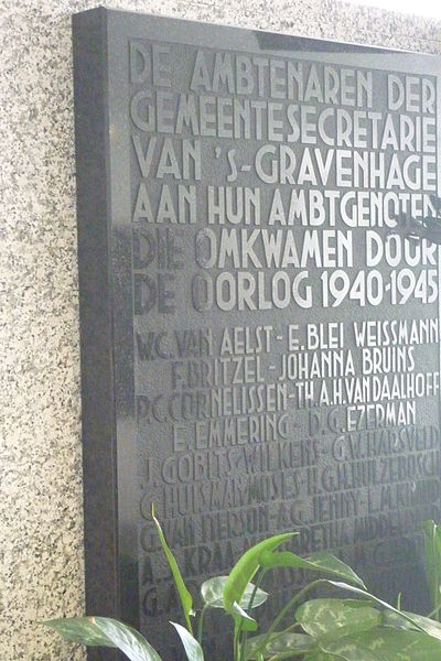 Gedenktekens Stadhuis Den Haag