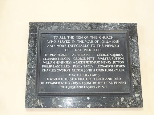 Oorlogsmonument Newington Green Unitarian Church