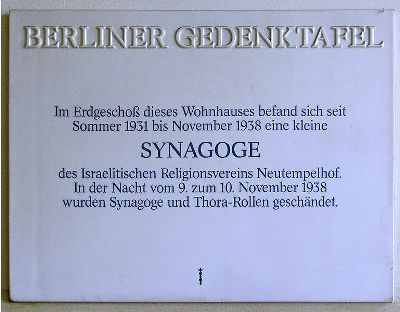 Gedenkteken Synagoge Neu-Tempelhof